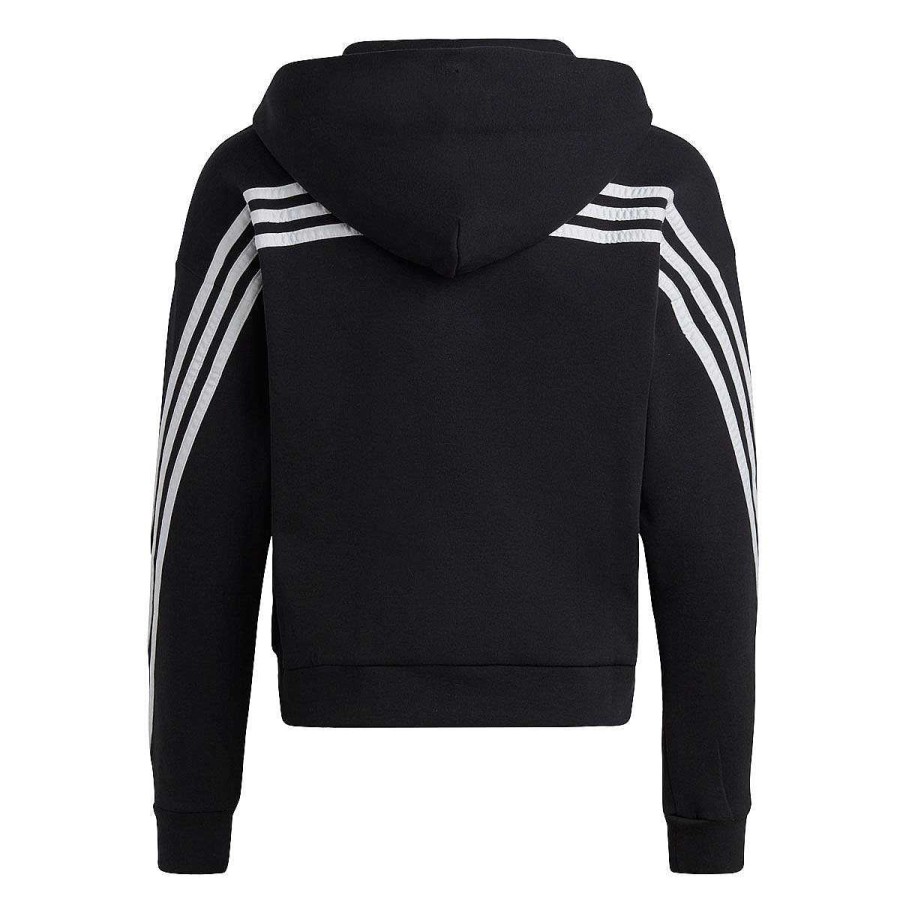 Kids adidas Jackets | Adidas Girls Future Icons 3 Stripes Full Zip Hoodie Black