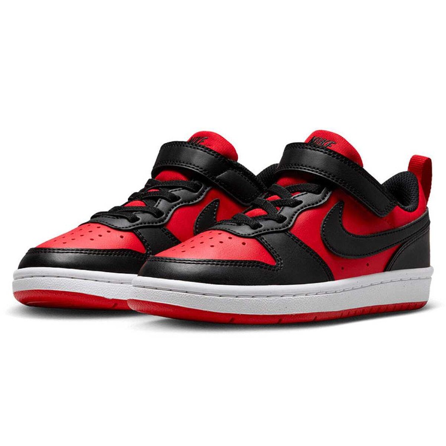 Kids Nike Girls Shoes | Nike Court Borough Low Recraft Ps Kids Casual Shoes Red/Black