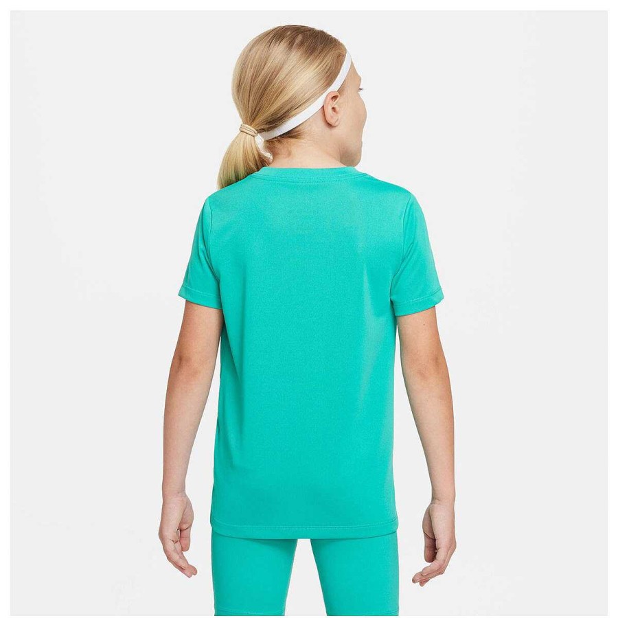 Kids Nike Activewear | Nike Girls Dri-Fit V-Neck Se Plus Tee Green