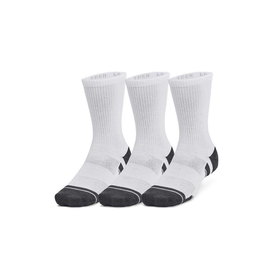 Men Under Armour Socks | Under Armour Performance Tech Crew Socks 3-Pack White