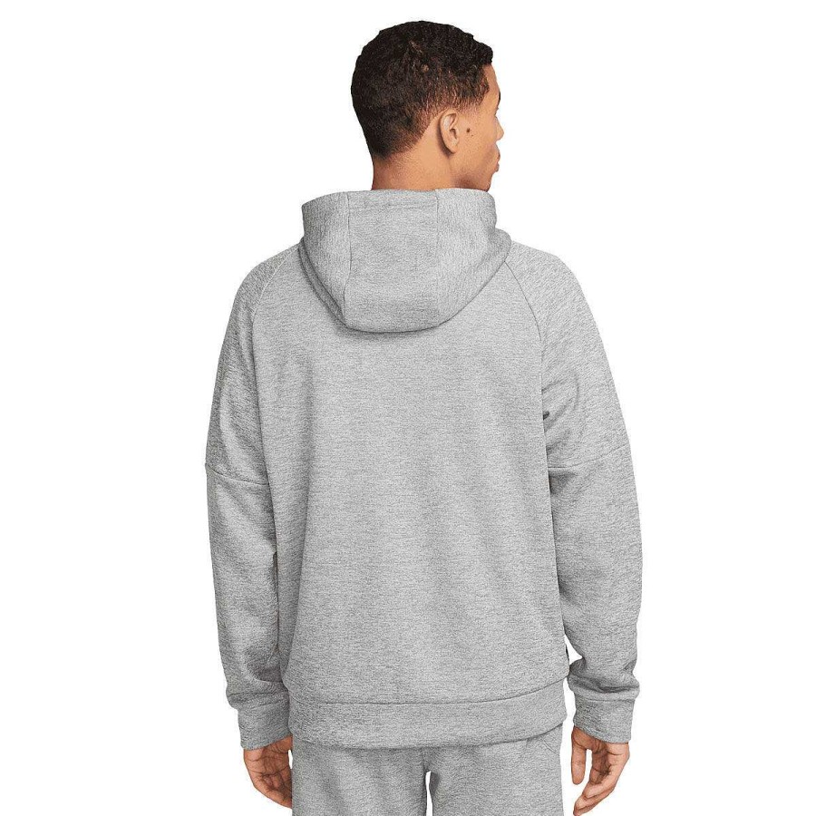 Men Nike Hoodies & Sweatshirts | Nike Mens Therma-Fit Full-Zip Hoodie Grey