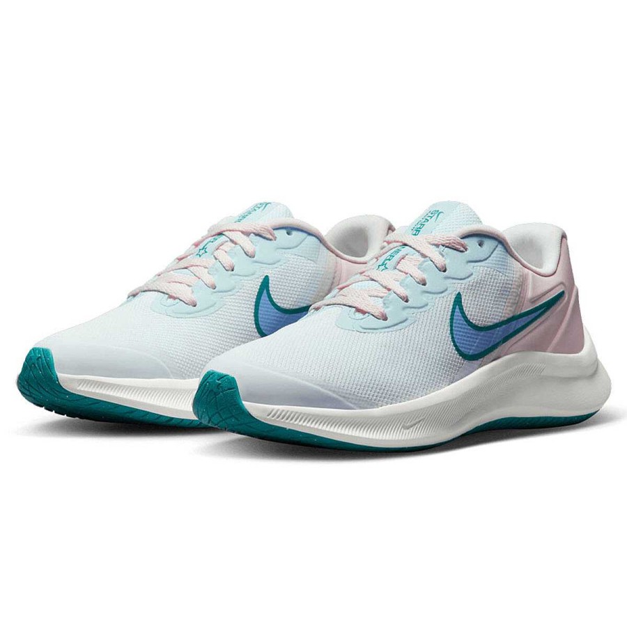 Kids Nike School Shoes | Nike Star Runner 3 Gs Kids Running Shoes White/Cobalt