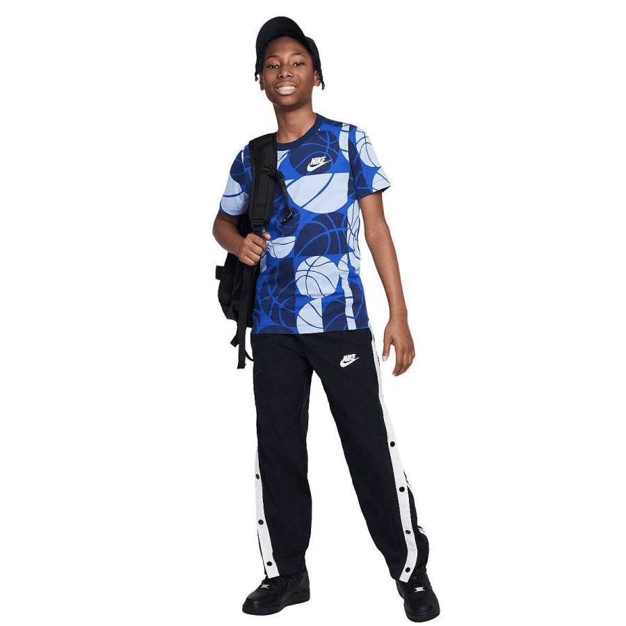 Kids Nike Activewear | Nike Boys Sportswear Culture Of Basketball Aop Tee Blue/Print