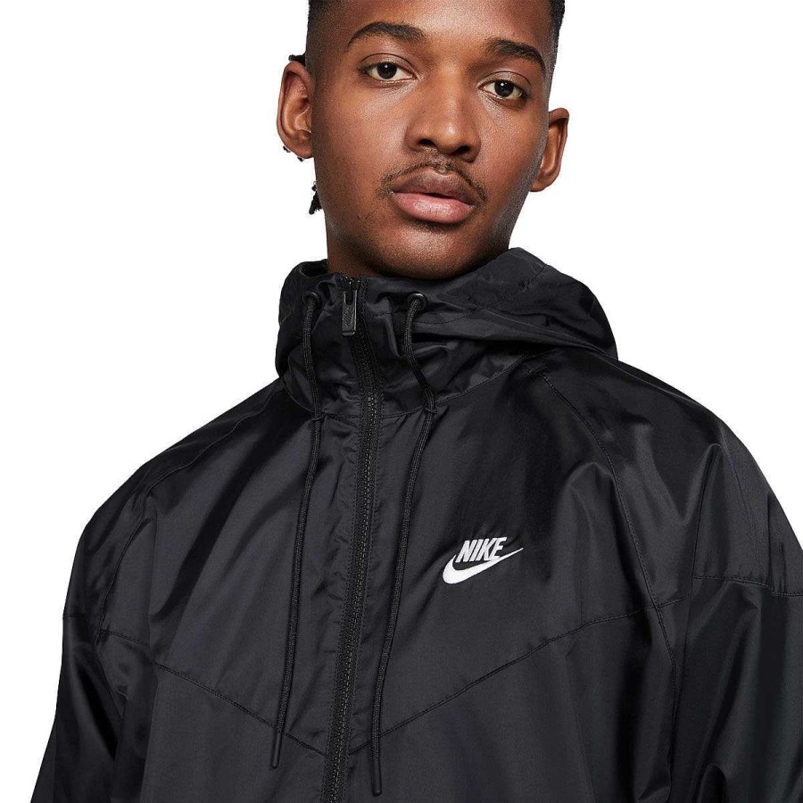 Men Nike Jackets | Nike Mens Sportswear Windrunner Jacket Black/White