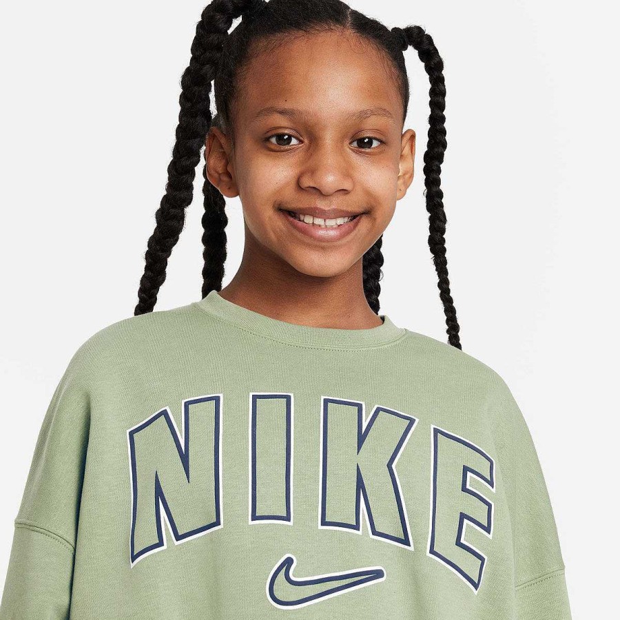 Kids Nike Hoodies & Sweatshirts | Nike Girls Sportswear Trend Fleece Sweatshirt Green