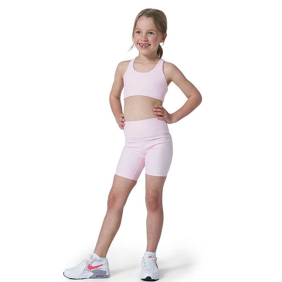 Kids ELL&VOO Shorts | Ell & Voo Junior Girls Trinity 7 Inch Tights Pink