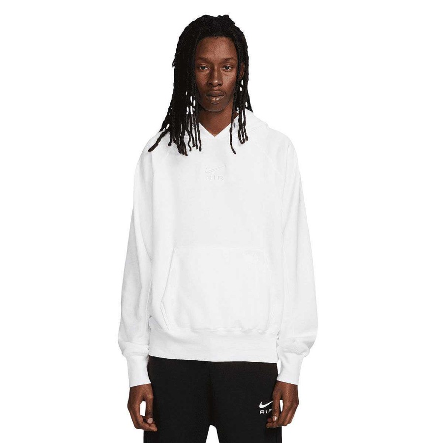 Men Nike Jackets | Nike Air Mens Sportswear French Terry Pullover Hoodie White