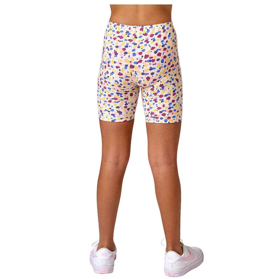 Kids Running Bare Tights | Running Bare Girls Bare Fit Bike Tights White/Print