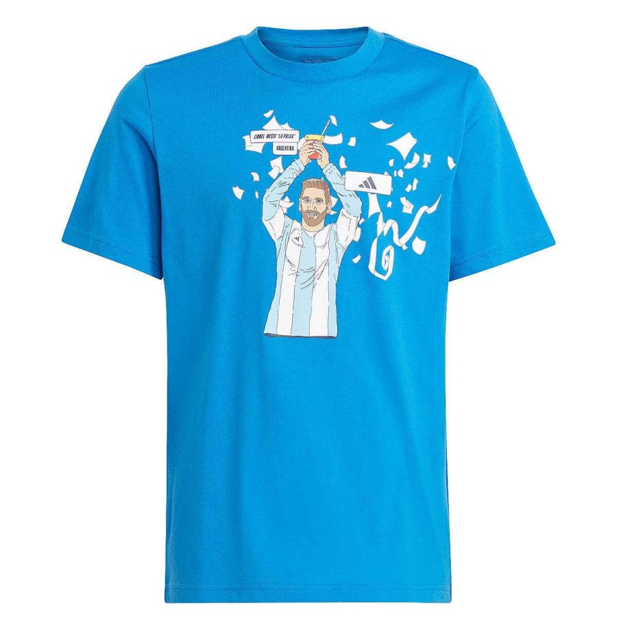 Kids adidas Tees & Tops | Adidas Boys Messi Graphic Tee Blue