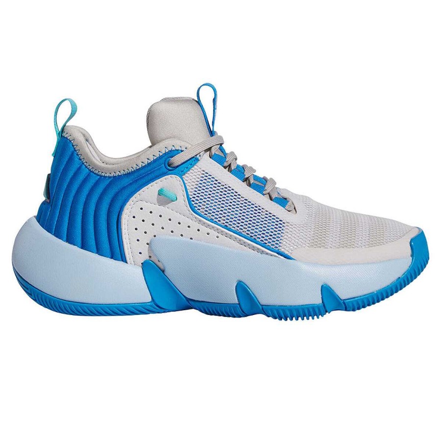 Kids adidas Boys Shoes | Adidas Trae Unlimited Gs Kids Basketball Shoes Grey/Blue