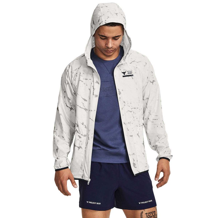 Men Under Armour Jackets | Under Armour Project Rock Mens Unstoppable Jacket White