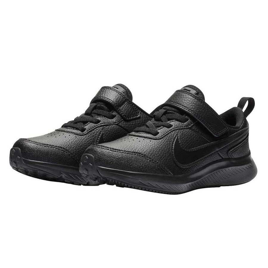 Kids Nike School Shoes | Nike Varsity Leather Ps Kids Running Shoes Black