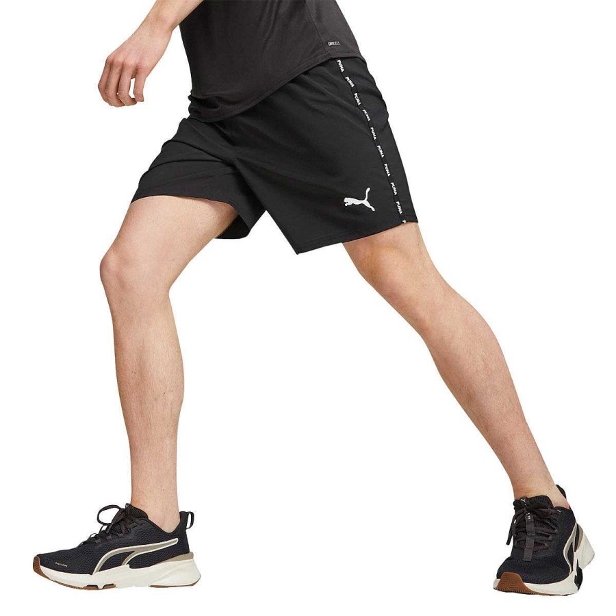 Men PUMA Shorts | Puma Mens Fit Taped 7In Woven Shorts Black