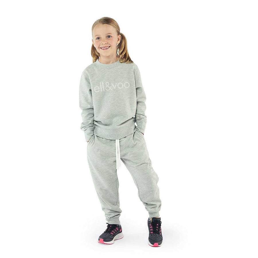 Kids ELL&VOO Track Pants | Ell & Voo Junior Girls Gym Class Track Pants Grey