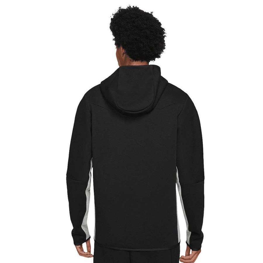 Men Nike Jackets | Nike Mens Sportswear Tech Fleece Full-Zip Hoodie Black