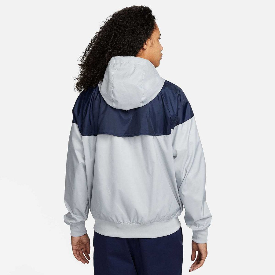 Men Nike Jackets | Nike Mens Sportswear Windrunner Jacket Grey/Navy