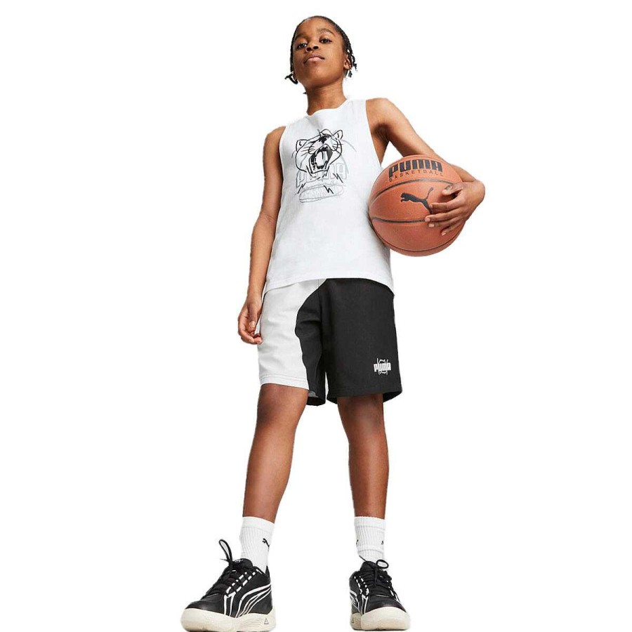 Kids PUMA Activewear | Puma Kids Basketball Clyde Shorts Black