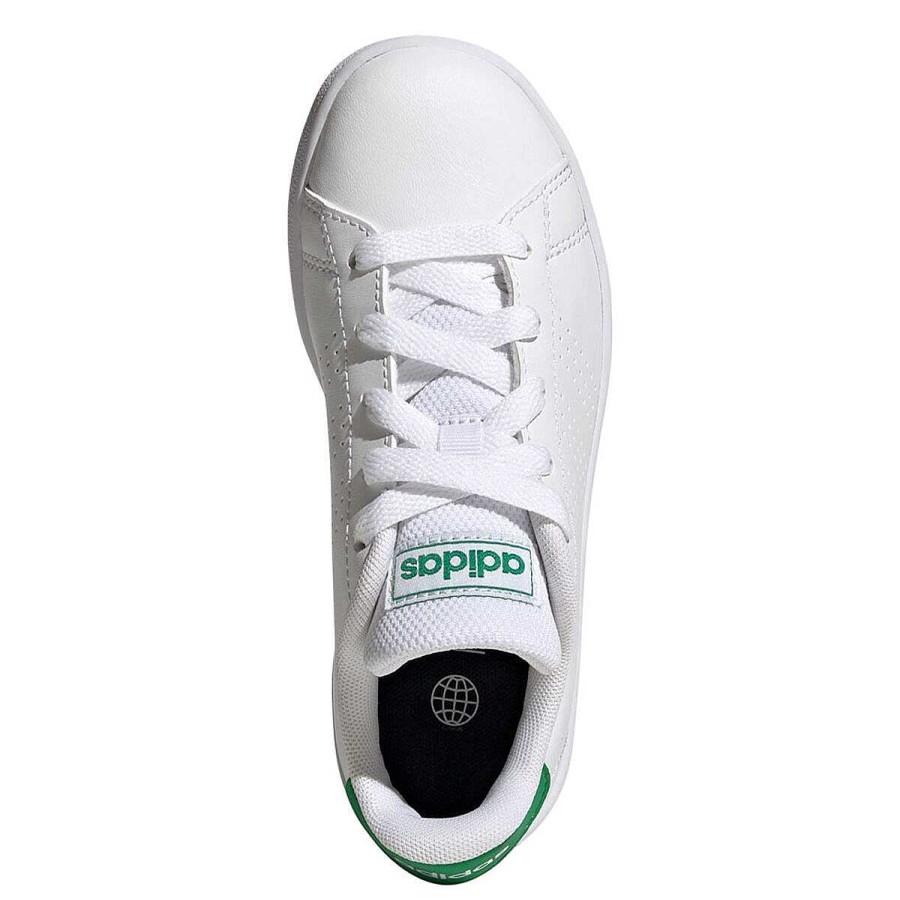 Kids adidas Casual | Adidas Advantage Court Lace Kids Casual Shoes White/Green