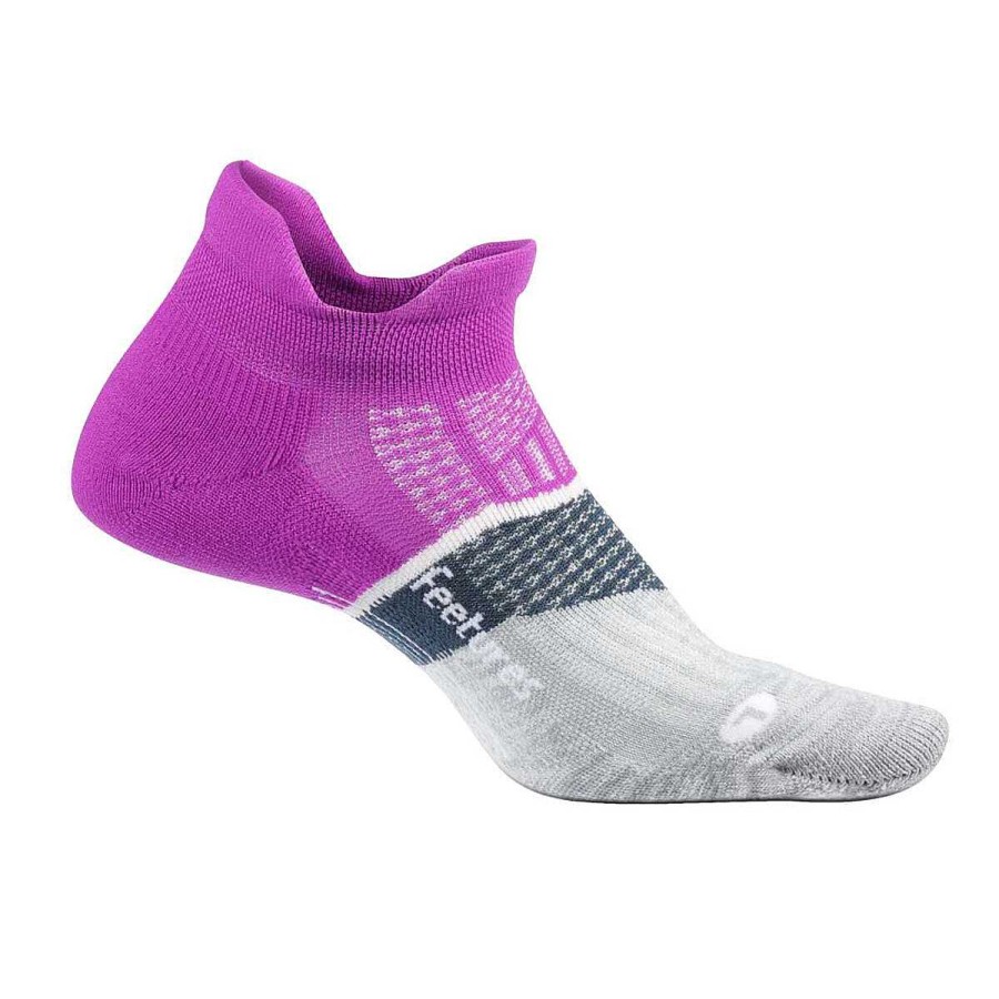 Men Feetures Socks | Feetures Elite Cushion No Show Tab Socks L Purple