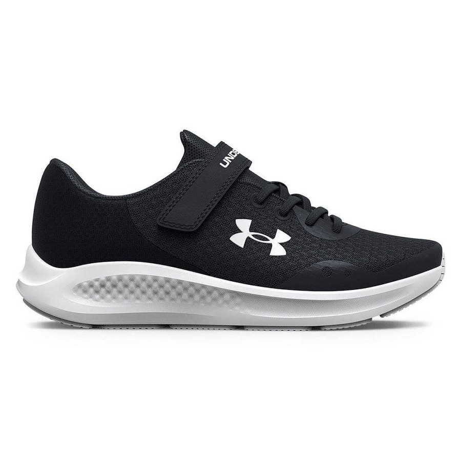 Kids Under Armour School Shoes | Under Armour Charged Pursuit 3 Ps Kids Running Shoes Black/White