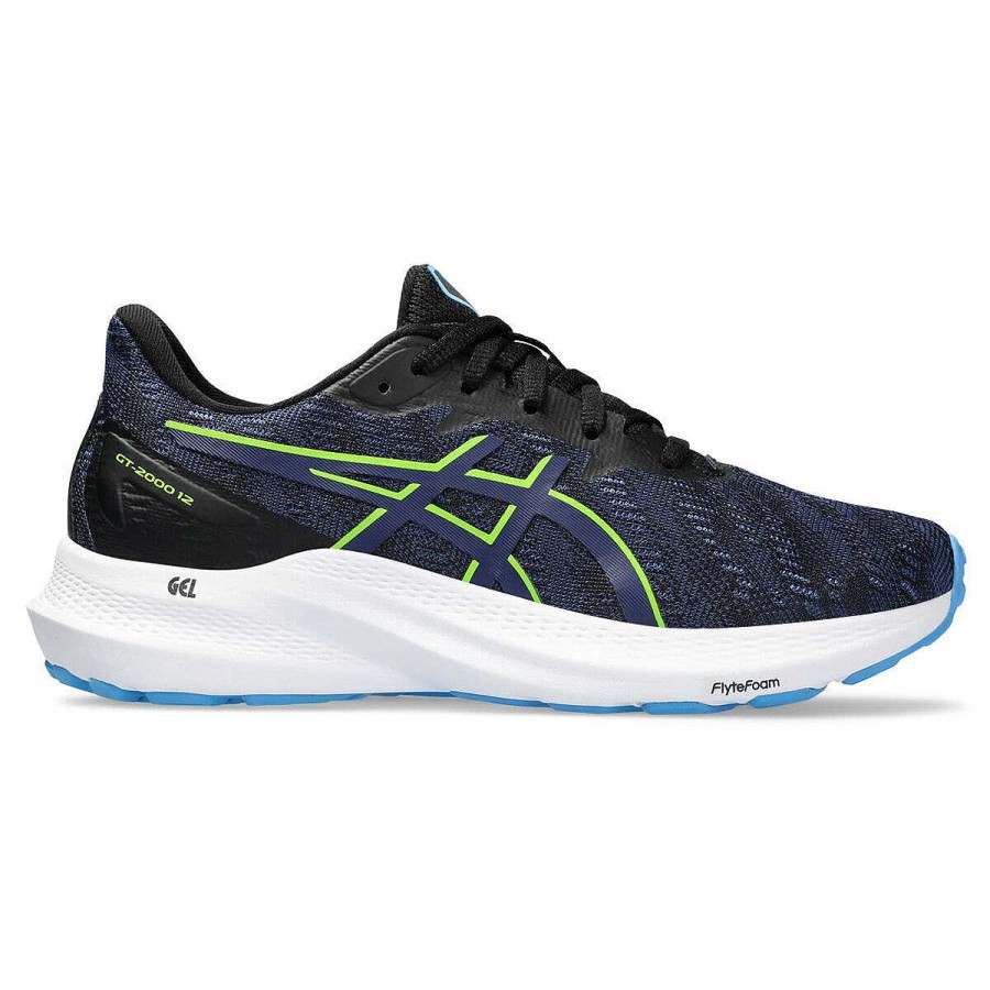 Kids Asics Running | Asics Gt 2000 12 Gs Kids Running Shoes Black/Blue