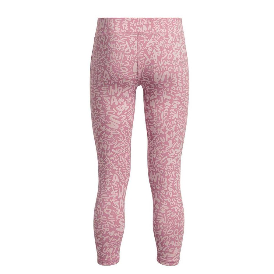 Kids Under Armour Tights | Under Armour Girls Motion Printed Crop Tights Pink