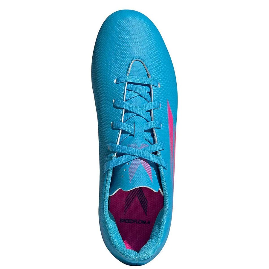 Kids adidas Football Boots | Adidas X Speedflow .4 Kids Football Boots Blue/Pink