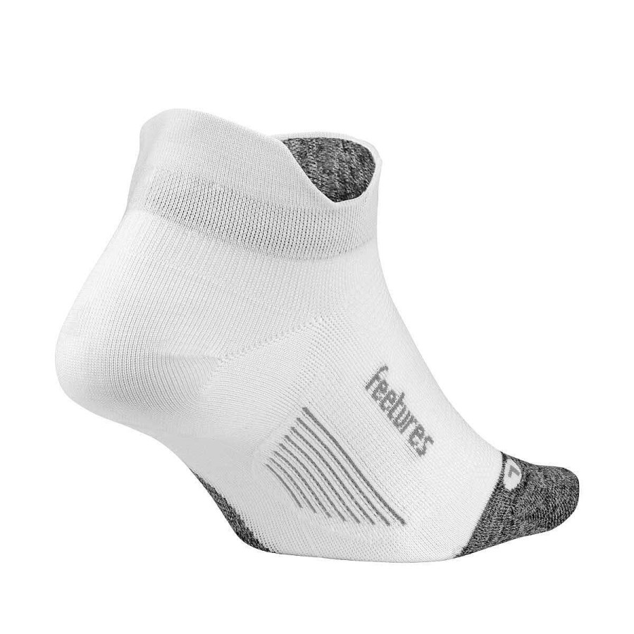 Men Feetures Socks | Feetures Elite Ultra Light No Show Tab Socks White