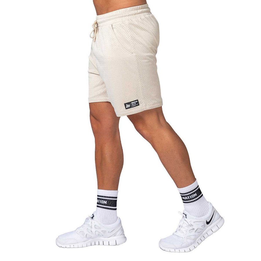 Men MUSCLE NATION Shorts | Muscle Nation Mens Lay Up 5 Inch Shorts Cream