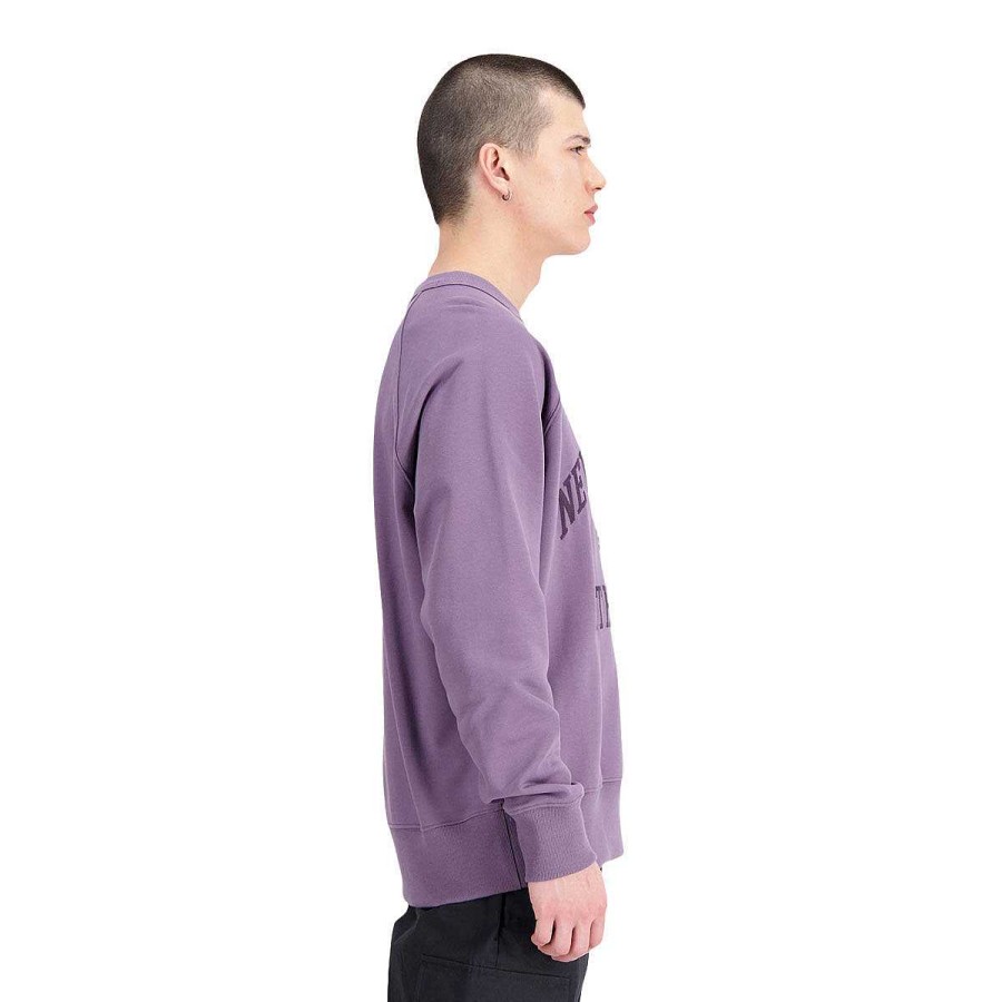 Men New Balance Jackets | New Balance Mens Athletics Varsity Fleece Sweatshirt Purple