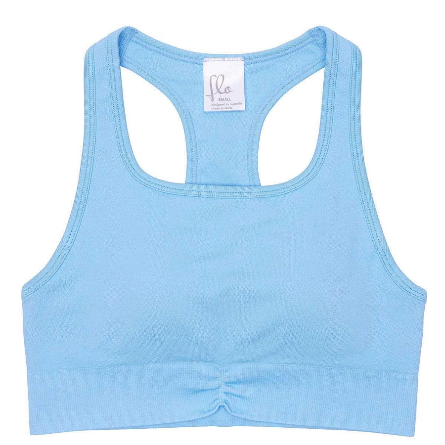 Kids Flo Active Bras & Crops | Flo Active Girls Alicia Seamless Crop Blue