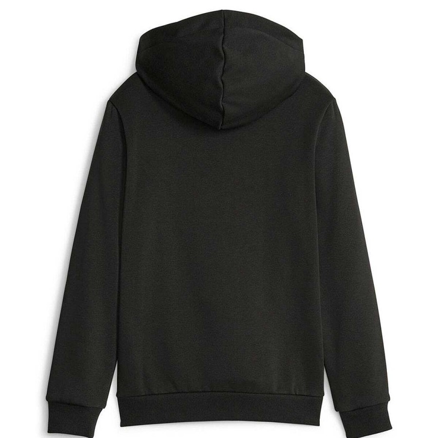 Kids PUMA Hoodies & Sweatshirts | Puma Kids Essential Plus 2 Colour Big Logo Hoodie Black