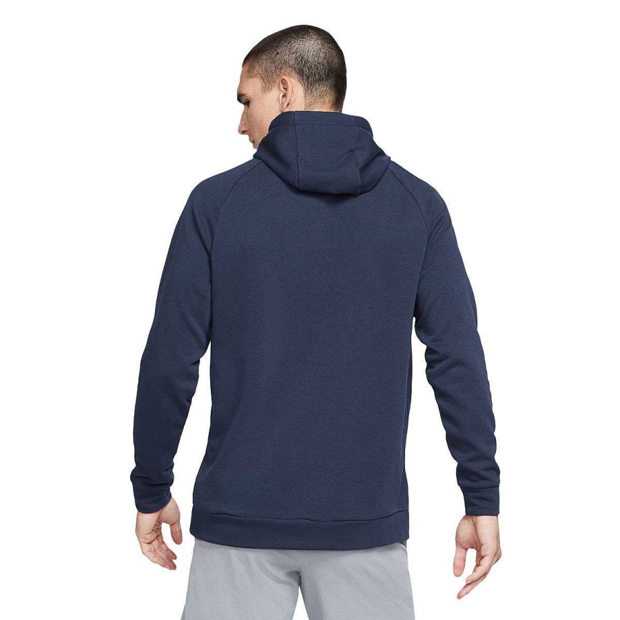 Men Nike Jackets | Nike Mens Dry Graphic Pullover Fitness Hoodie Navy