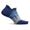 Men Feetures Socks | Feetures Elite Cushion No Show Tab Socks Blue