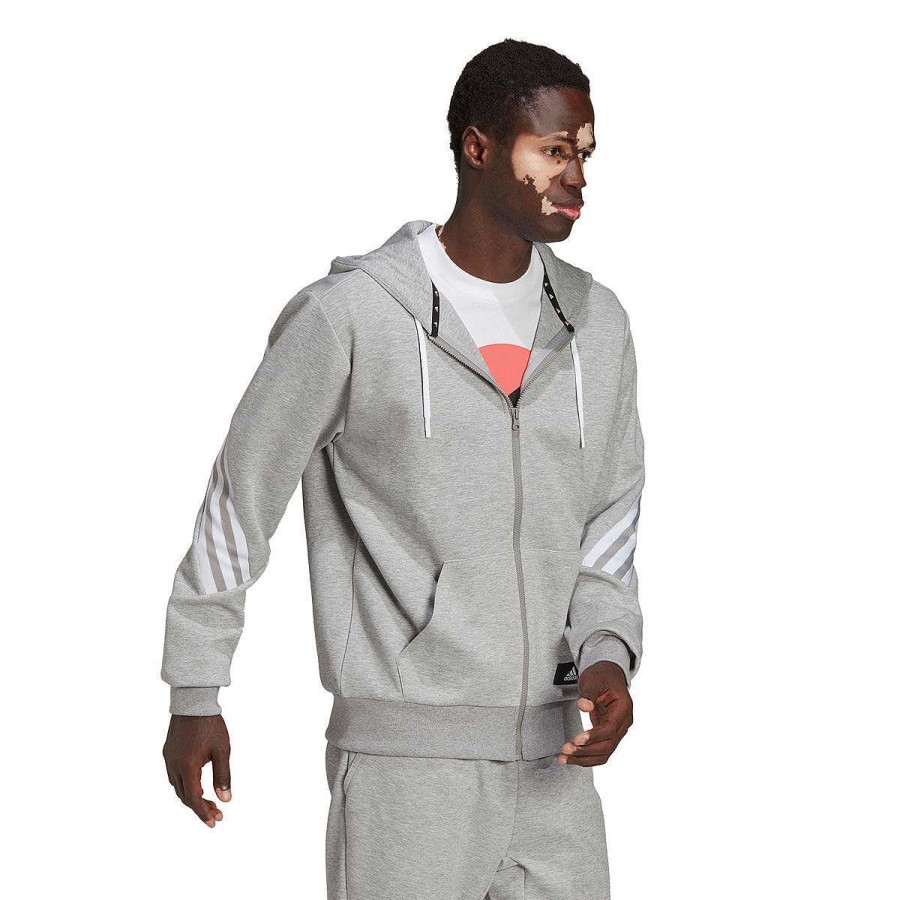 Men adidas Jackets | Adidas Mens Sportswear Future Icons Full-Zip Hoodie L Grey