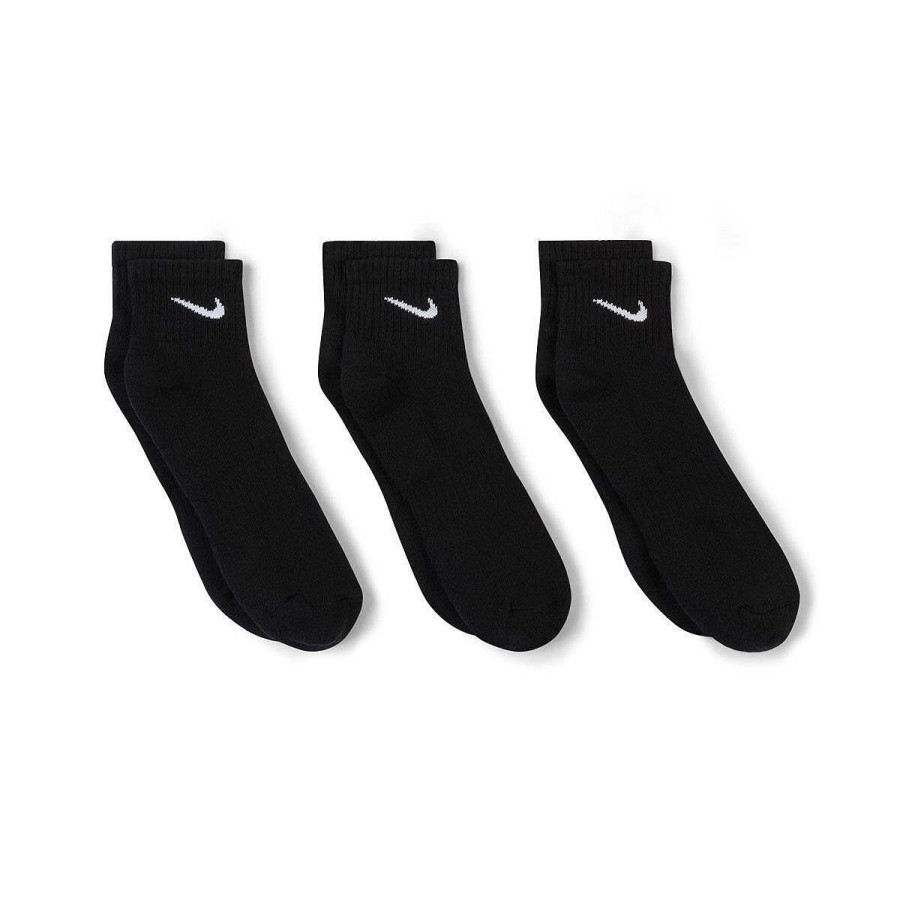 Men Nike Socks | Nike Cotton Quarter 3 Pack Socks Black