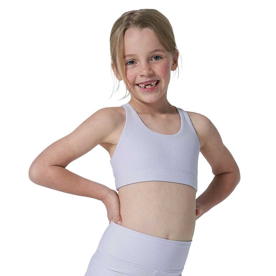 Kids ELL&VOO Bras & Crops | Ell & Voo Junior Girls Trinity Crop Top Lilac