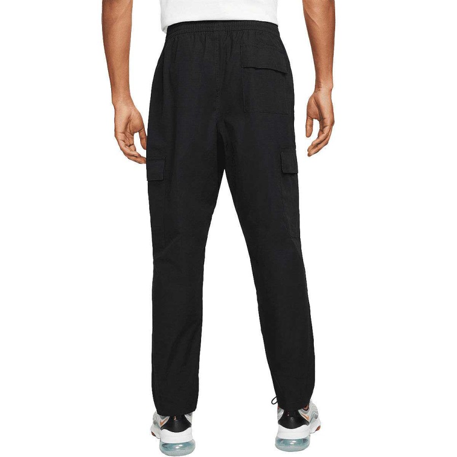 Men Nike Track Pants | Nike Mens Club Woven Cargo Pants Black