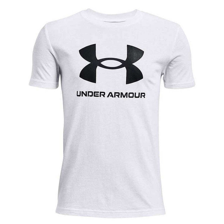 Kids Under Armour Activewear | Under Armour Boys Sportstyle Logo Tee White/Black