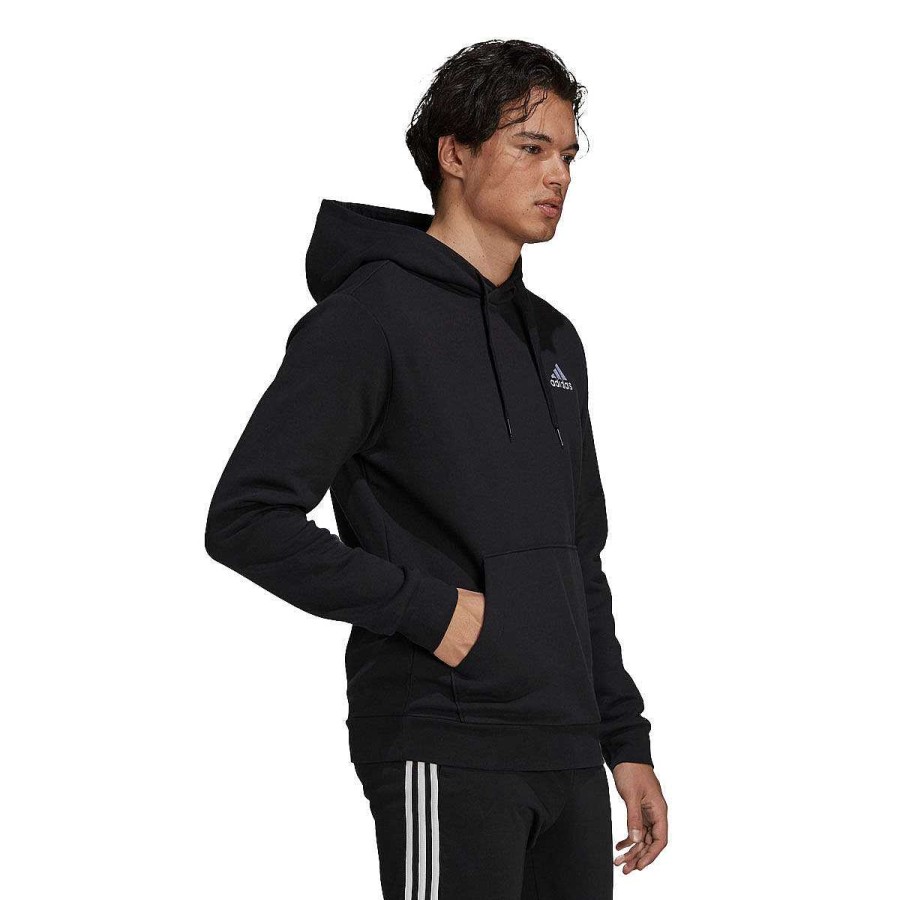 Men adidas Hoodies & Sweatshirts | Adidas Mens Feel Cozy Pullover Hoodie Black