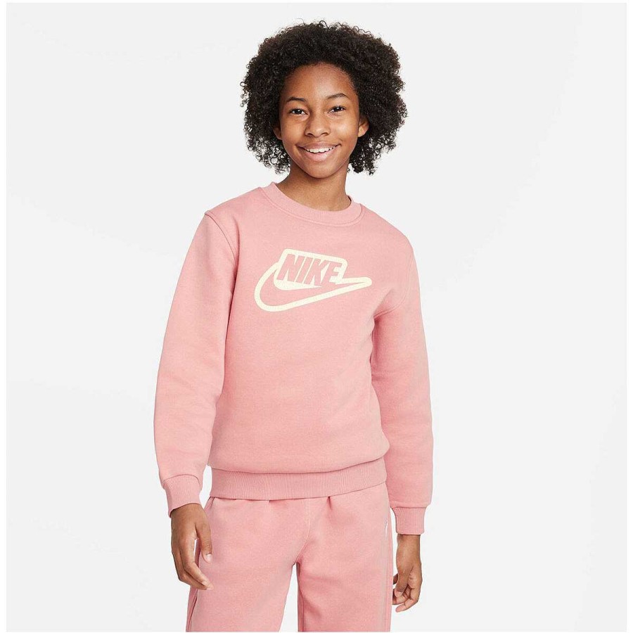 Kids Nike Hoodies & Sweatshirts | Nike Kids Sportswear Club Plus Crew Sweatshirt Red