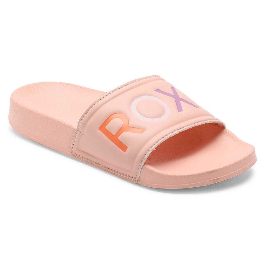 Kids ROXY Girls Shoes | Roxy Slippy 2 Girls Slides Peach