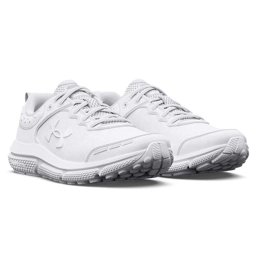 Kids Under Armour School Shoes | Under Armour Assert 10 Uniform Gs Kids Running Shoes White