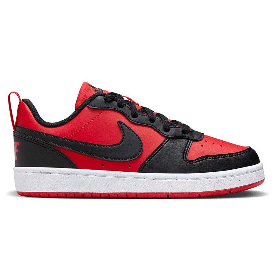 Kids Nike Girls Shoes | Nike Court Borough Low Recraft Gs Kids Casual Shoes Red/Black