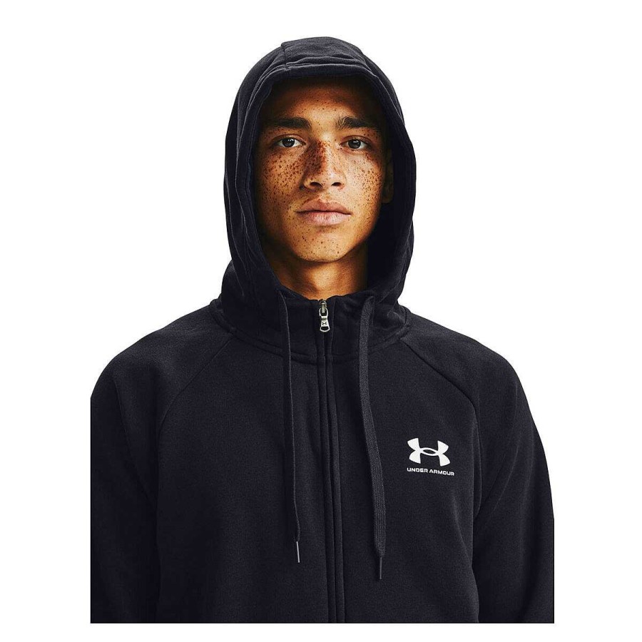 Men Under Armour Hoodies & Sweatshirts | Under Armour Mens Rival Fleece Full-Zip Hoodie Black