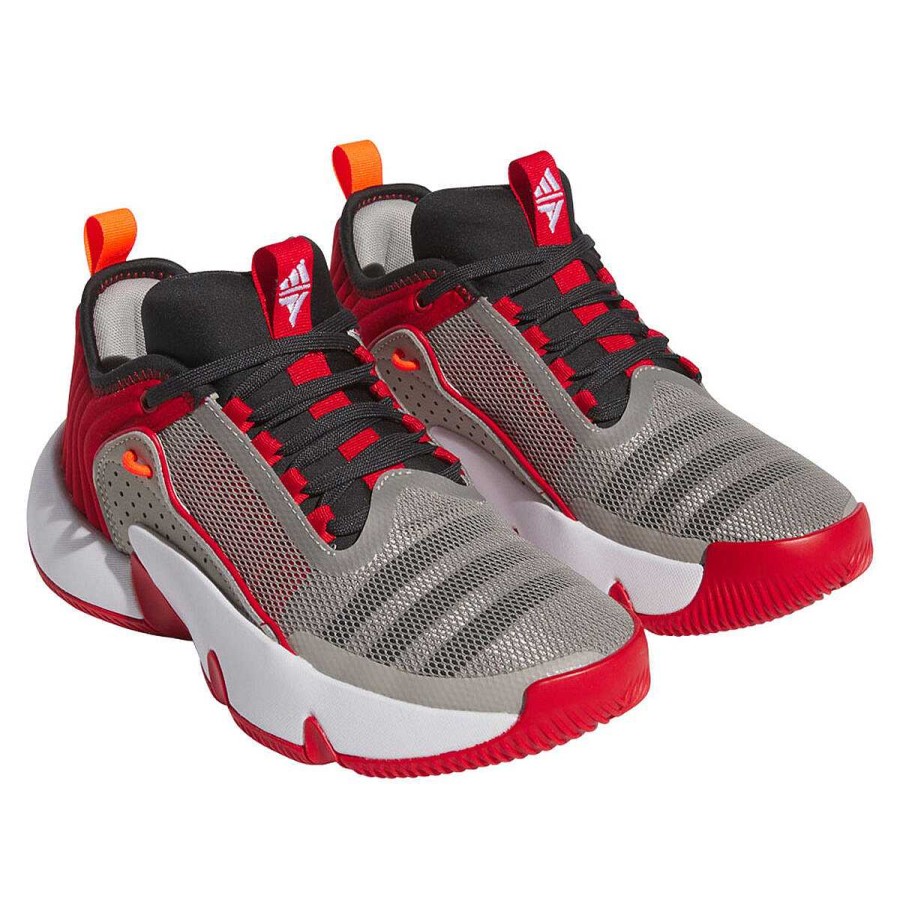 Kids adidas Basketball | Adidas Trae Unlimited Gs Kids Basketball Shoes Grey/Red