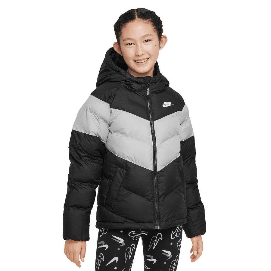 Kids Nike Jackets | Nike Kids Sportswear Synthetic Fill Hooded Jacket Black