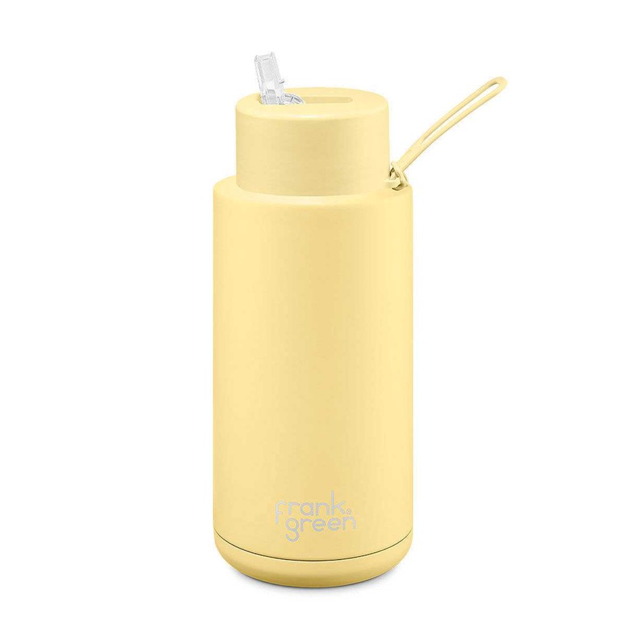 Kids FRANK GREEN Water Bottles | Frank Green Reusable 1L Water Bottle - Yellow/Buttermilk