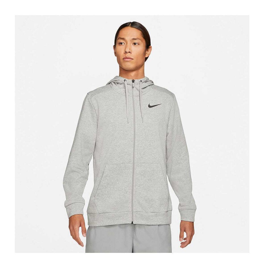 Men Nike Hoodies & Sweatshirts | Nike Mens Dri-Fit Full-Zip Training Hoodie Grey