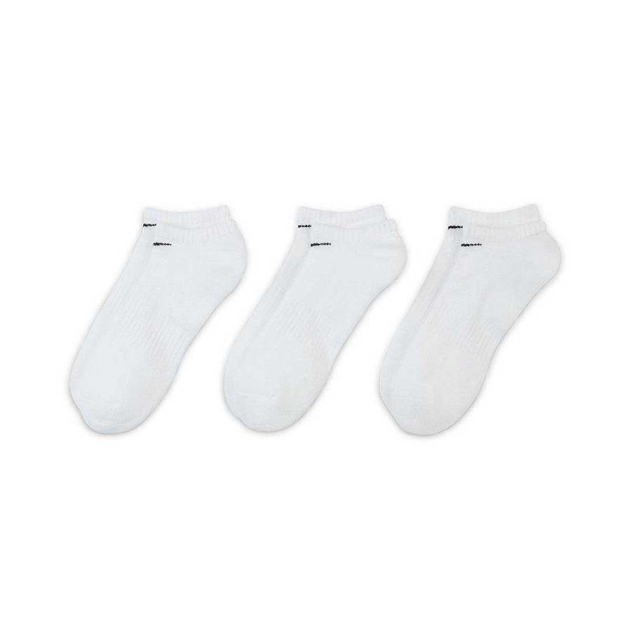 Men Nike Socks | Nike Unisex Cushioned No Show 3 Pack Socks White